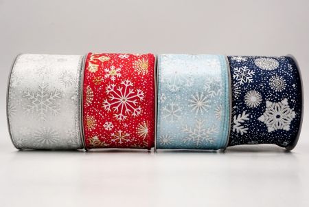 Glitter Christmas Snowflake Wired Ribbon_KF9982.KF9983.KF9984.KF9985.KF9986.KF9987